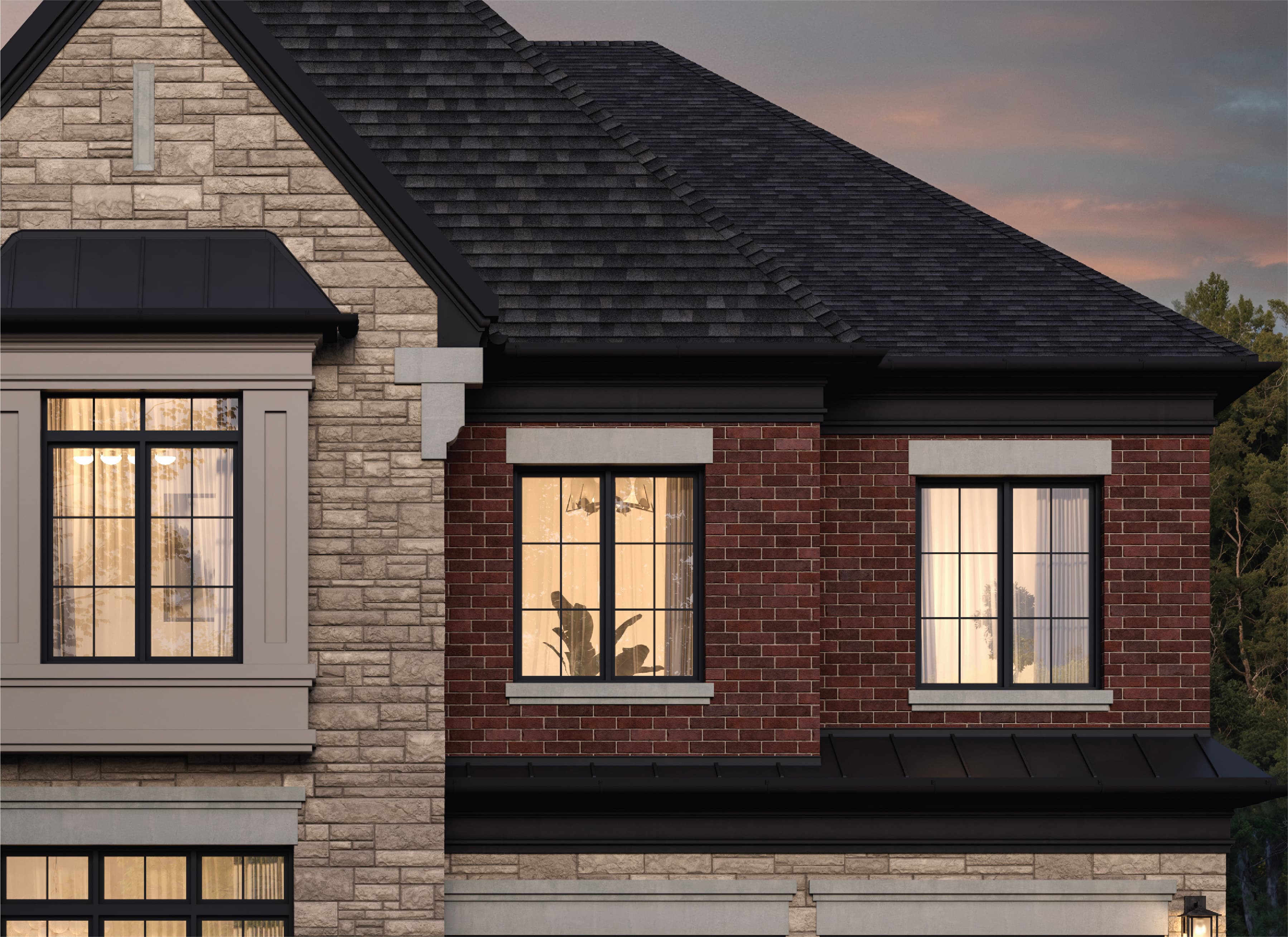Builder-provided architectural rendering of Rosemont Grove